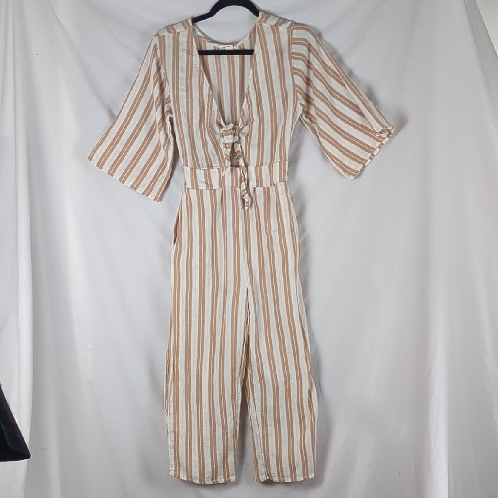 Billabong Link Up Striped Jumpsuit Size S